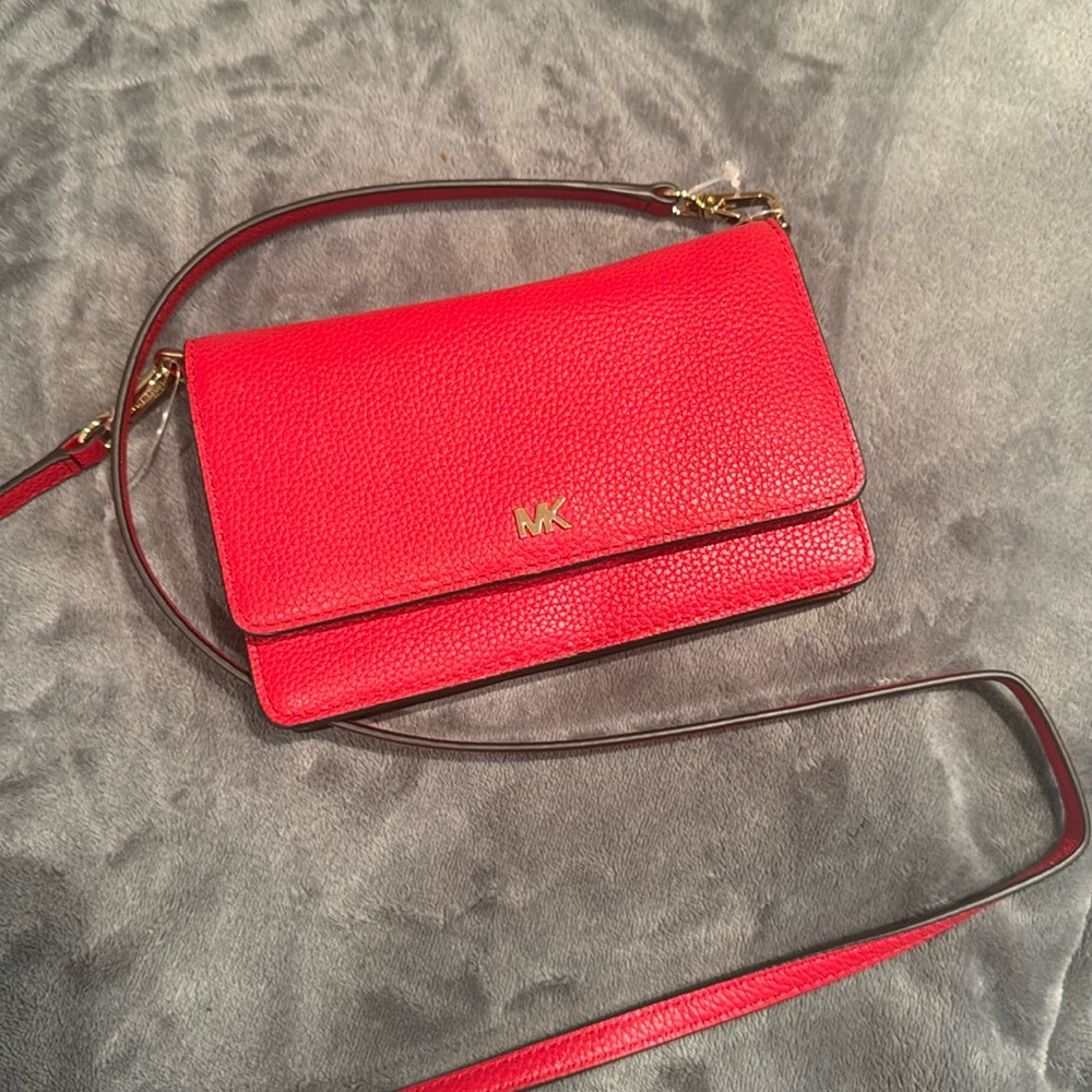 NWT Michael Kors red leather bag